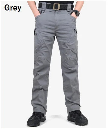 Calças IX9 City Tactical Cargo para homens, SWAT, calças militares do exército, algodão, muitos bolsos, elásticas, flexíveis, calças casuais, combate, XXXL