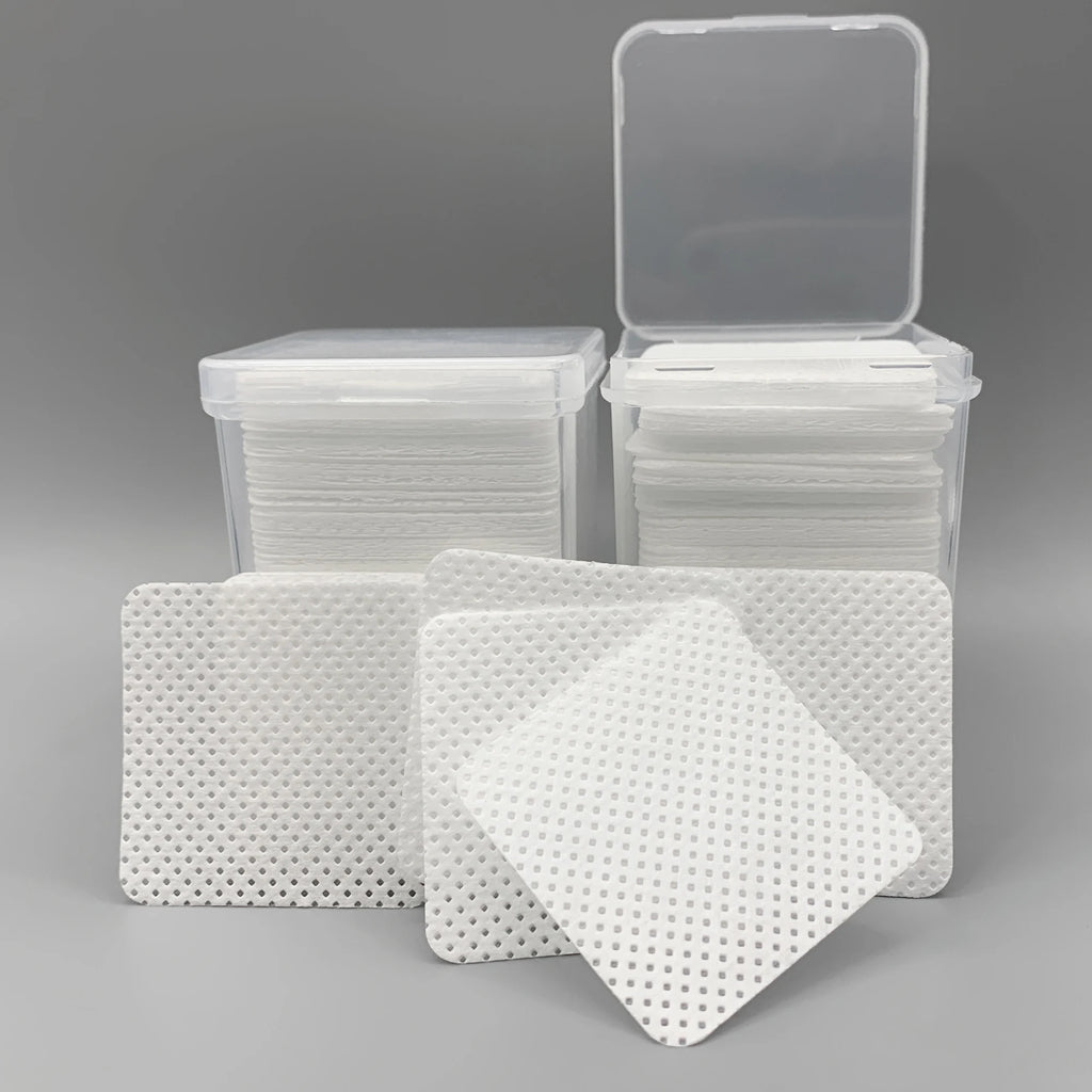 Toalhetes de papel de algodão removedor de cola de cílios limpar boca da garrafa de cola evitar entupimento cola limpador almofadas extensão de chicote