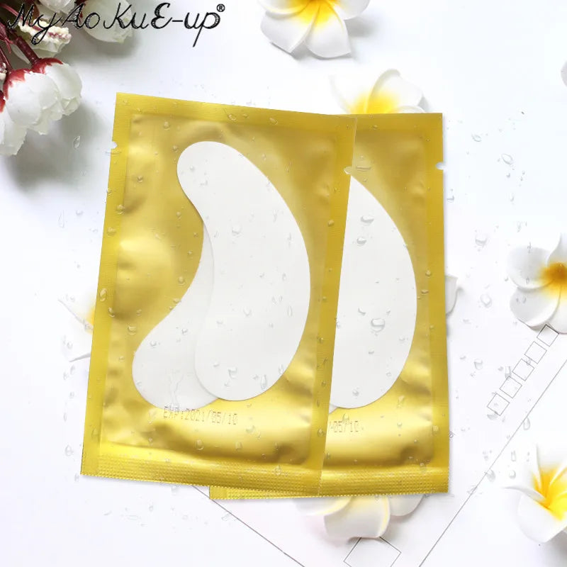 50 pares de remendo de extensão de cílios hidrogel almofada de olho gel adesivo de papel sob almofadas de olho remendos de cílios ferramenta de maquiagem suprimentos de beleza