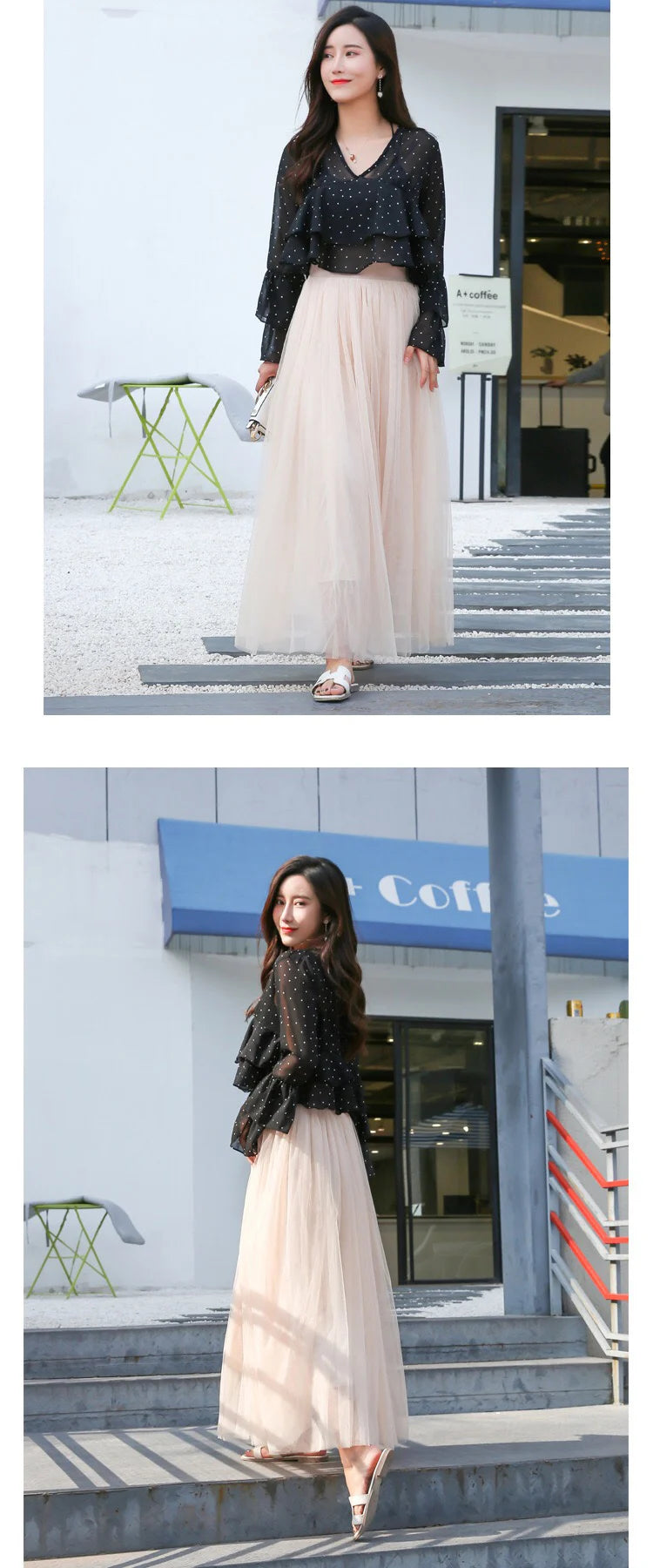 Maxi Longa Saia de Tule Mulheres 2024 Outono Inverno Elástico Cintura Alta Vestido de Bola Saia Feminino Adulto Tutu Saia Jupe Longue