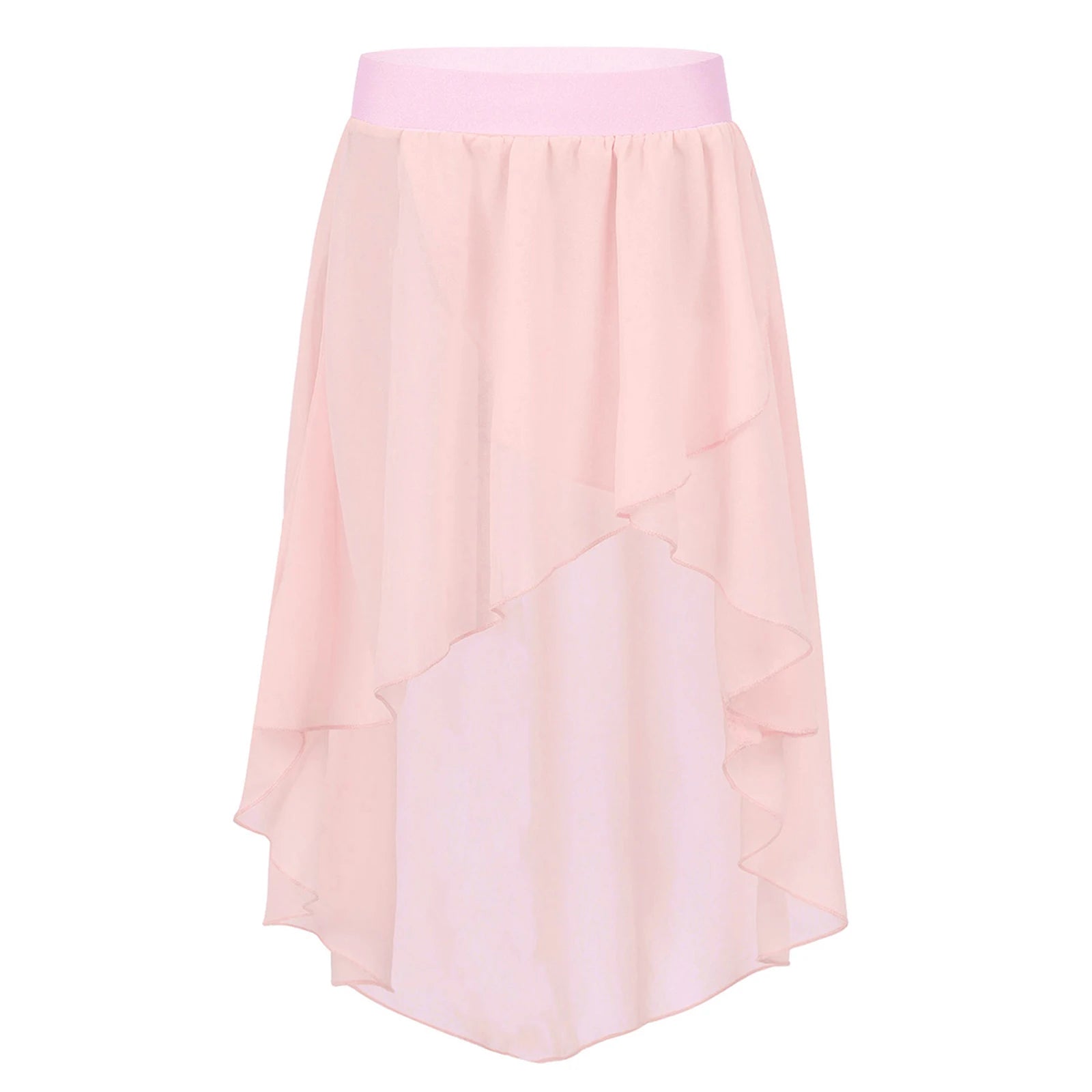 Crianças meninas cintura elástica oi-baixo chiffon saia moderna dança lírica jazz latino cha-cha ballet patinação desempenho roupas