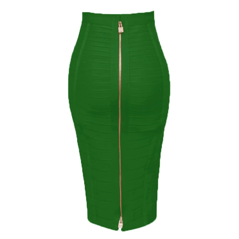 16 cores sexy sólido zíper laranja azul preto vermelho bandagem saia feminina elástica bodycon verão xl xxl lápis saias 58cm