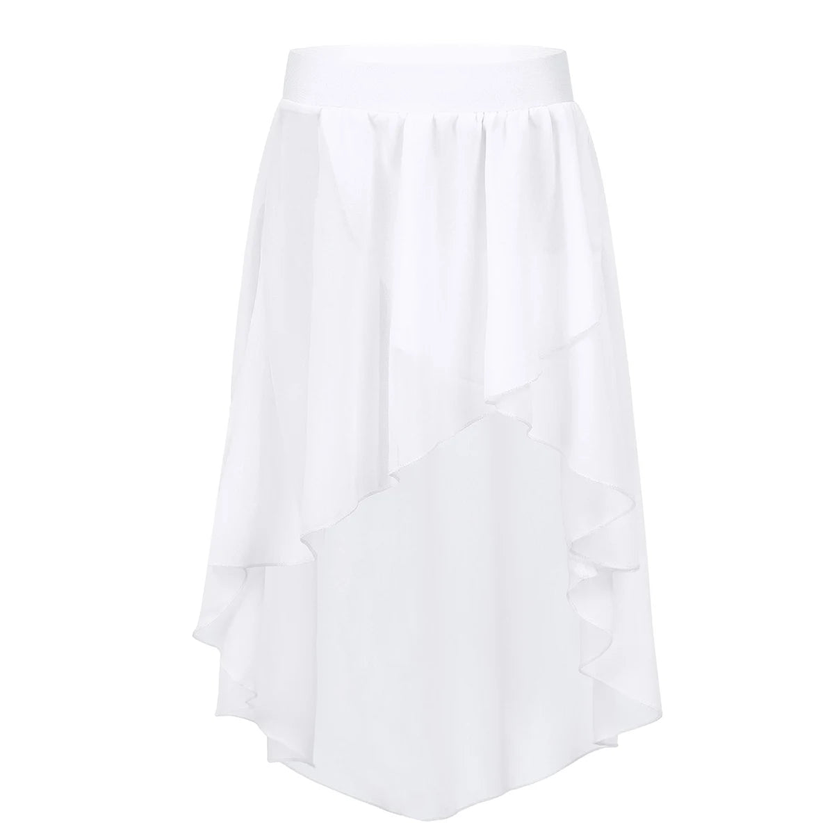 Crianças meninas cintura elástica oi-baixo chiffon saia moderna dança lírica jazz latino cha-cha ballet patinação desempenho roupas
