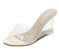 Mclubgirl mclubgirl 2021 sapatos femininos saltos 8cm sandálias de salto cunha sapatos femininos sandálias de cristal transparente chinelos sanda