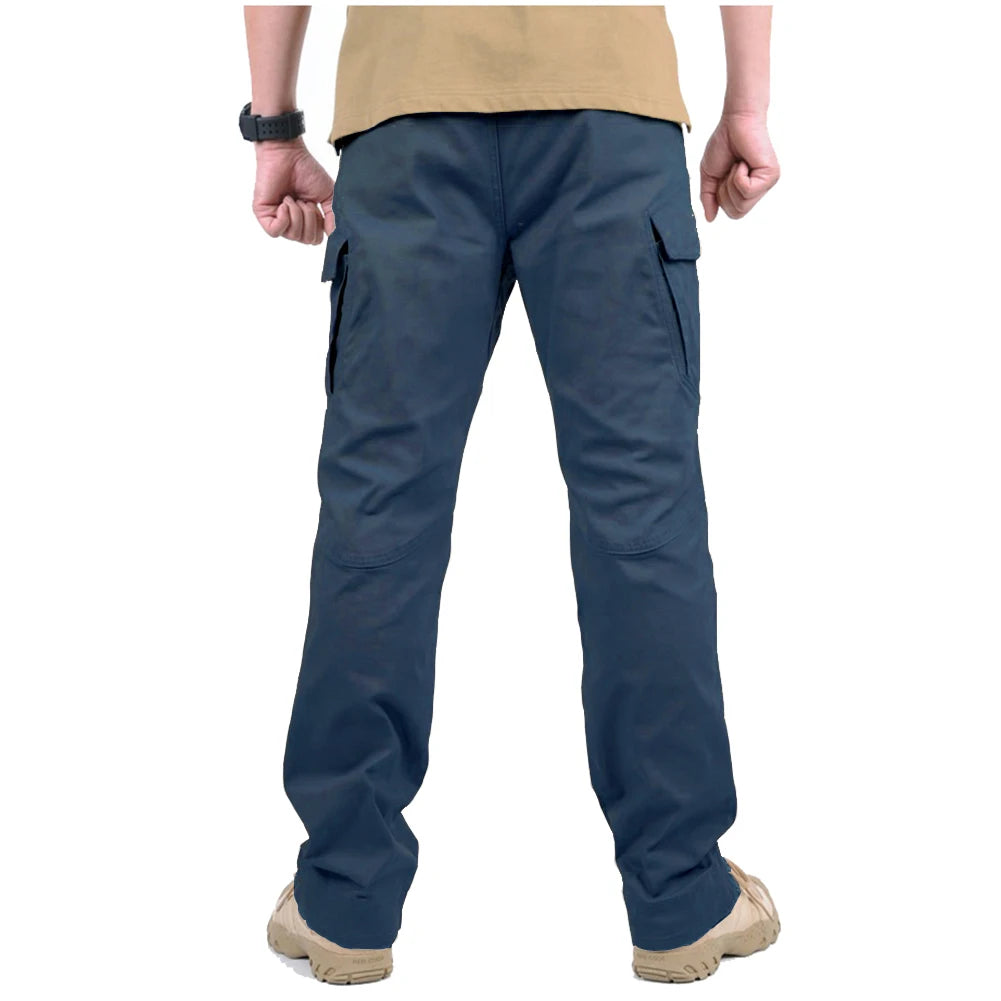 Calças IX9 City Tactical Cargo para homens, SWAT, calças militares do exército, algodão, muitos bolsos, elásticas, flexíveis, calças casuais, combate, XXXL