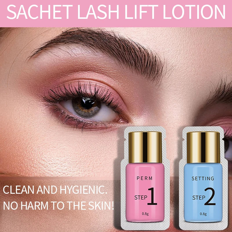Lash Lift Loção Sachet, Perm e Setting Loção, Ferramentas de Maquiagem dos Olhos, 8-12 Minutos, 0,8g por Saco, 10 Pares por Lote