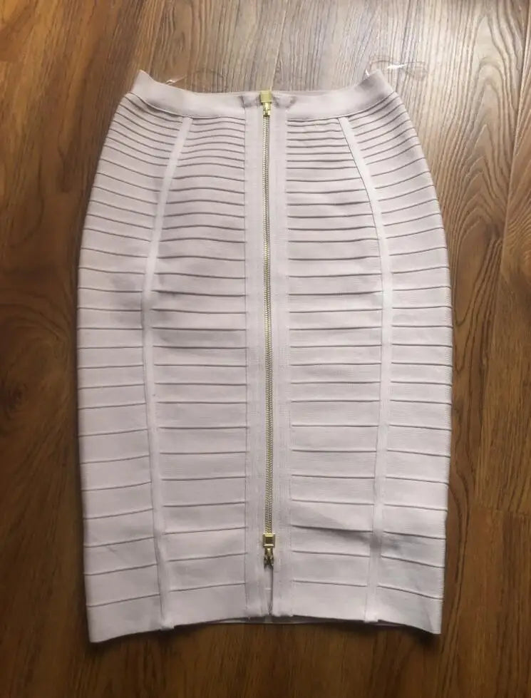 16 cores sexy sólido zíper laranja azul preto vermelho bandagem saia feminina elástica bodycon verão xl xxl lápis saias 58cm
