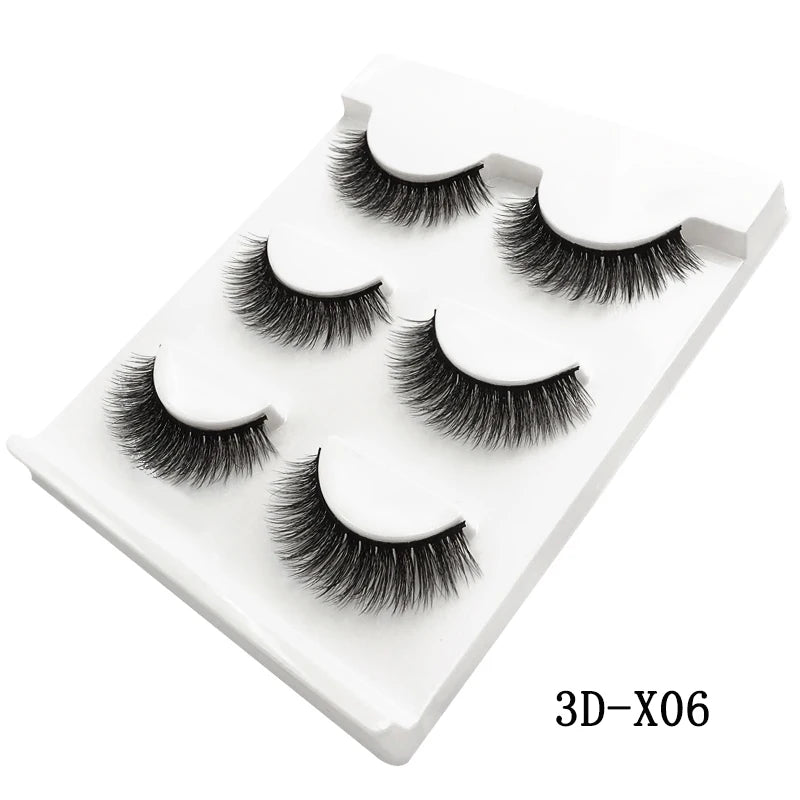 3 pares de cílios postiços naturais maquiagem grossa cílios de vison 3d reais extensão de cílios macios cílios postiços longos cílios de vison 3d