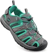 Knixmax Outdoor Closed Toe Lace-Up Hiking Sandals with Rubber Outsole for Summer