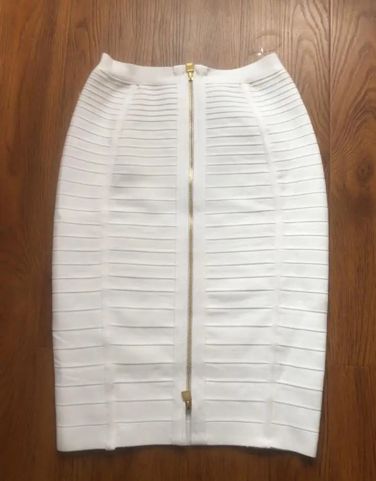 16 cores sexy sólido zíper laranja azul preto vermelho bandagem saia feminina elástica bodycon verão xl xxl lápis saias 58cm