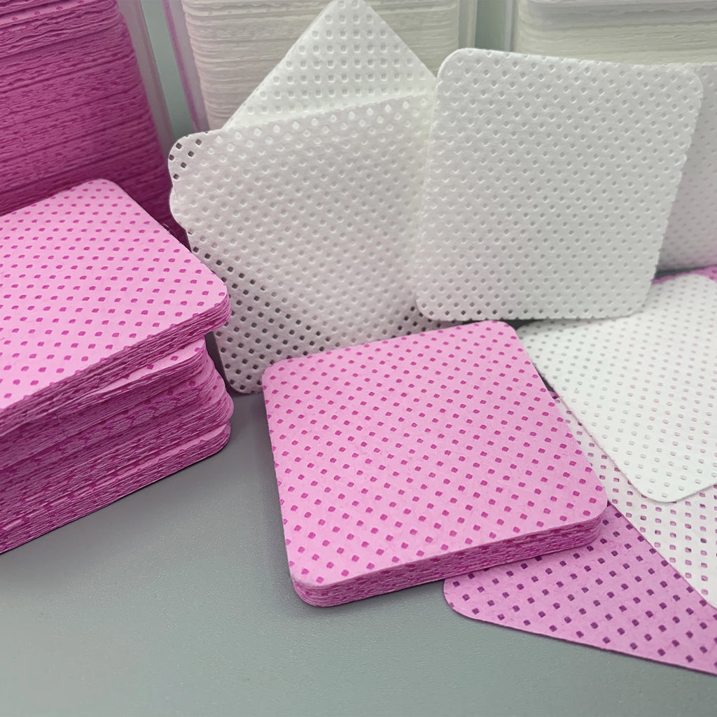 Toalhetes de papel de algodão removedor de cola de cílios limpar boca da garrafa de cola evitar entupimento cola limpador almofadas extensão de chicote