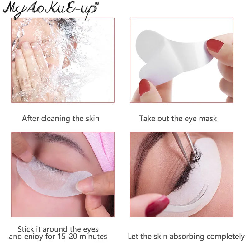 50 pares de remendo de extensão de cílios hidrogel almofada de olho gel adesivo de papel sob almofadas de olho remendos de cílios ferramenta de maquiagem suprimentos de beleza