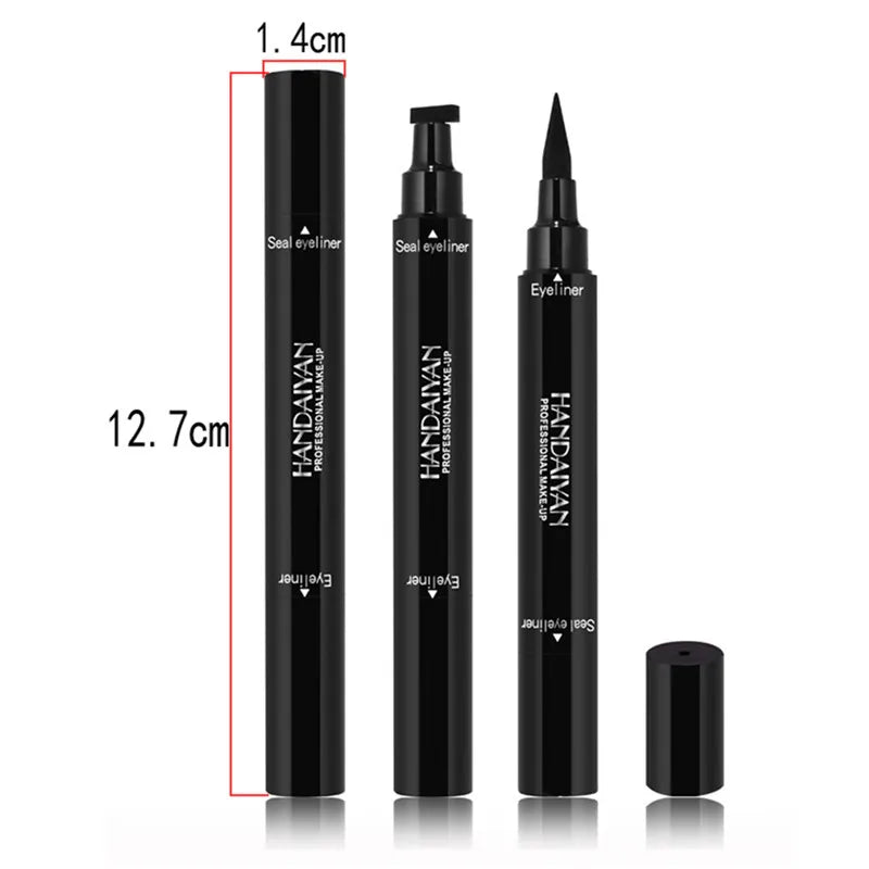Lápis Delineador Líquido Dual End Black, Pro Impermeável, Maquiagem de Longa Duração, Eye Liner Pen, Linha Cat, Eye Stencils