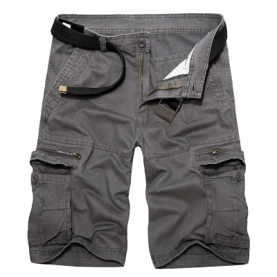 Calções de carga militar dos homens verão exército verde algodão shorts masculino solto multi-bolso shorts homme casual bermuda 40