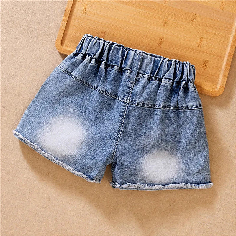 IENENS Roupas de verão para bebês meninas, shorts jeans, calças jeans, roupas infantis, calças curtas casuais para meninas, calças infantis