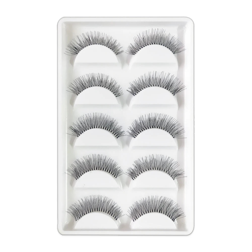 5 pares natural preto longo esparso cruz cílios postiços extensões de cílios ferramentas de maquiagem