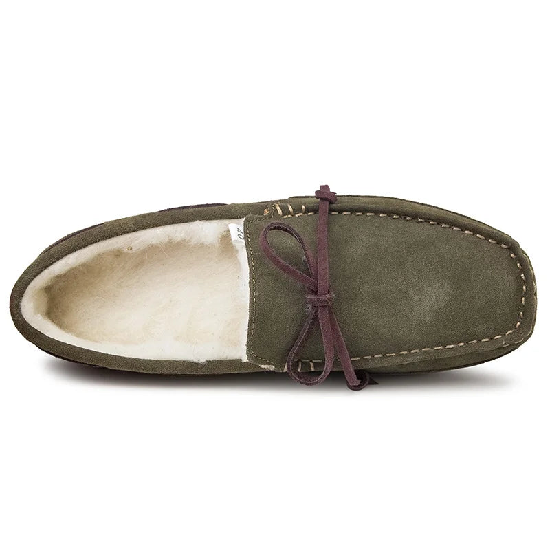 Mocassins homens sapatos de camurça de pelúcia sapatos de condução casuais marca inverno quente pele homem mocassins deslizamento na condução plana masculino sapatos de barco
