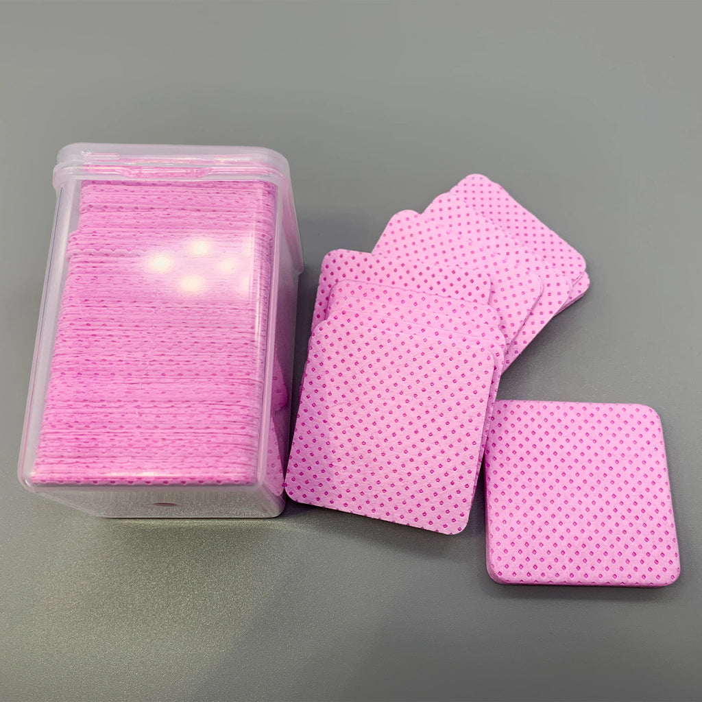 Toalhetes de papel de algodão removedor de cola de cílios limpar boca da garrafa de cola evitar entupimento cola limpador almofadas extensão de chicote