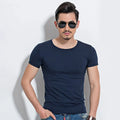 Camiseta Masculina de Manga Curta, T-Shirt O-Neck Slim em Cores Sólidas, Camiseta Masculina 2026 MRMT