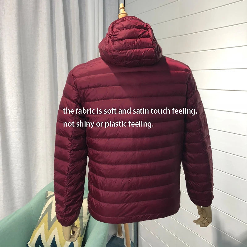 Homem 90% pato para baixo jaqueta com capuz inverno outono casaco masculino ultra leve jaquetas quentes outwear parkas ao ar livre roupas de campanha