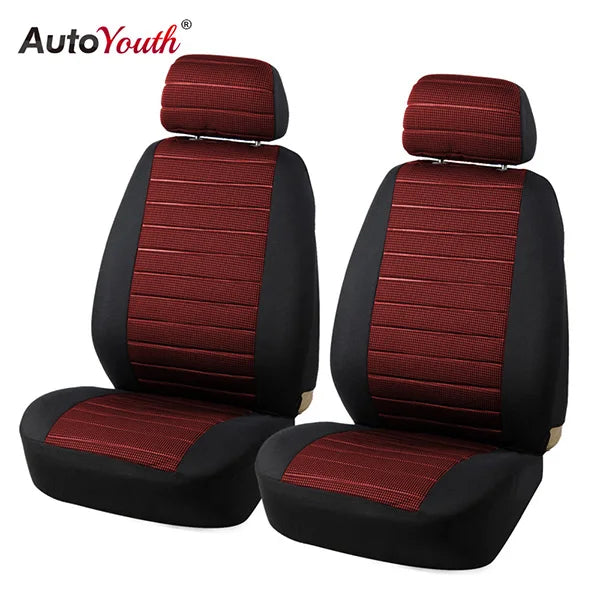 Capas de assento dianteiro AUTOYOUTH compatíveis com airbag, ajuste universal para a maioria dos carros e SUVs, acessórios para carros, capa de assento para Toyota, 3 cores