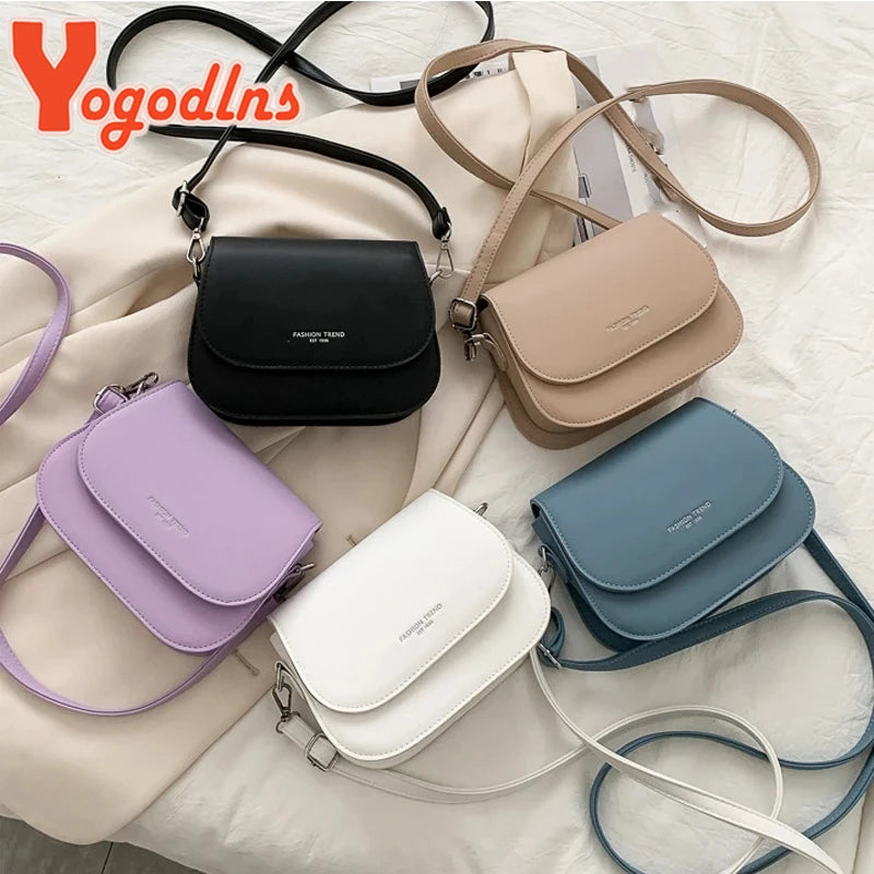 Yogodlns na moda sela bolsa de ombro feminina couro do plutônio crossbody saco simples cor sólida aleta saco do mensageiro designer bolsas bolsa