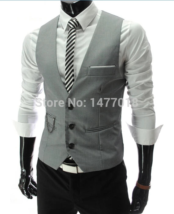Colete Masculino Slim Fit 2026: Novo Lançamento, Colete Social Casual Sem Mangas para Homens, Jaqueta Formal de Negócios