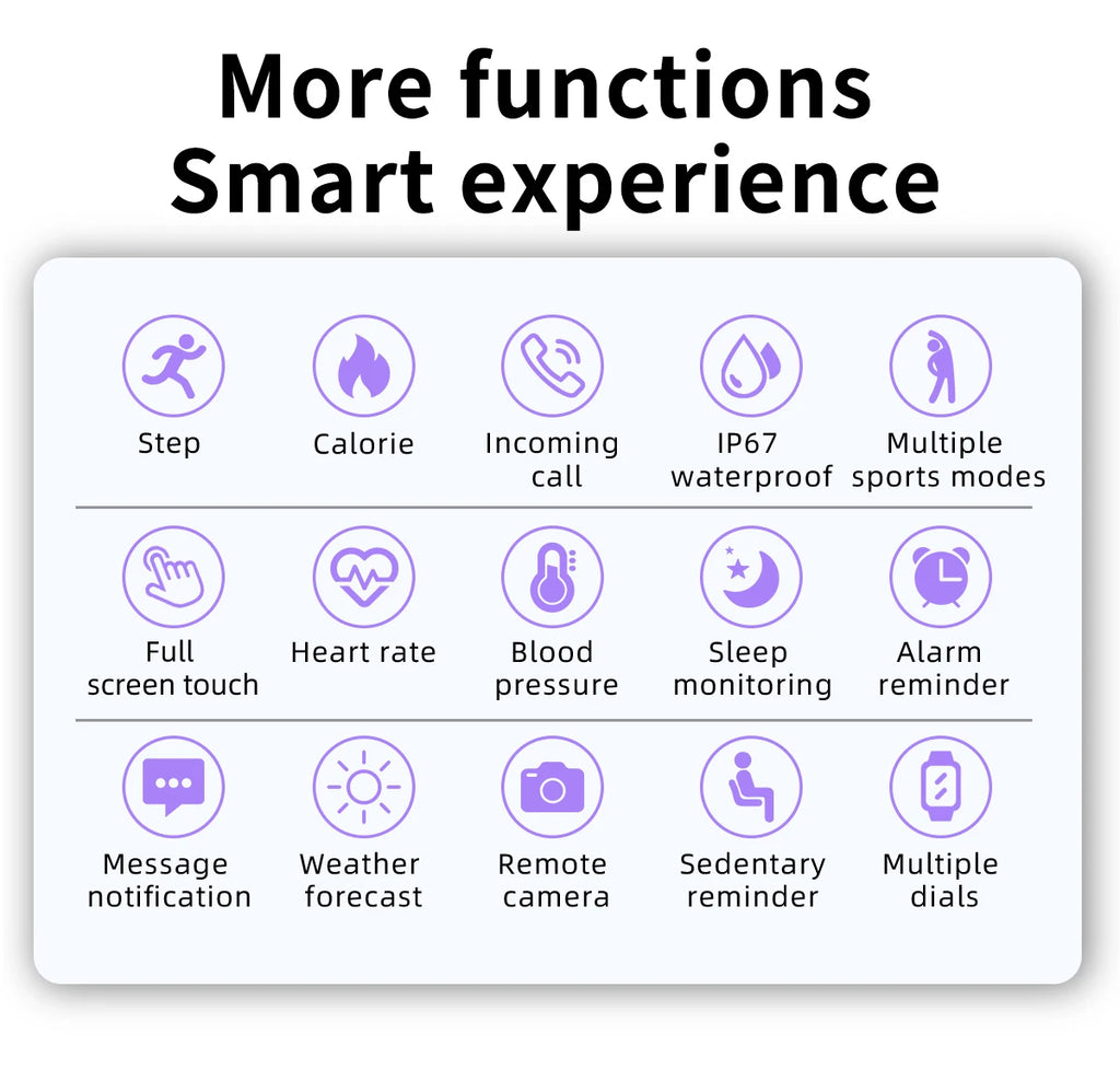 LIGE Relógio inteligente feminino à prova d'água, previsão do tempo em tempo real, relógios esportivos para mulheres, Android IOS