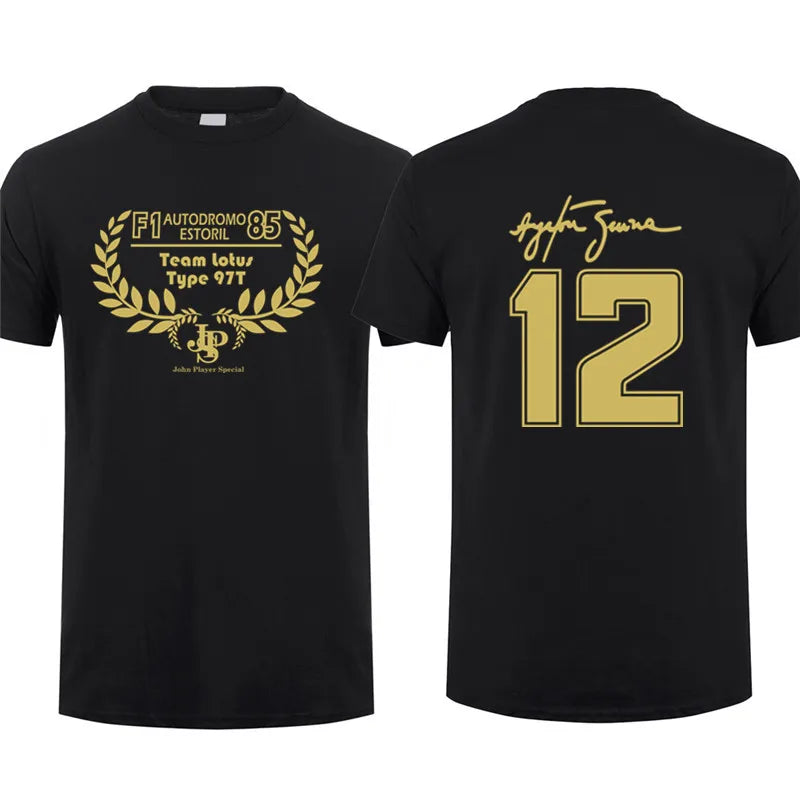 Novo herói ayrton senna t camisa masculina manga curta camisetas de algodão engraçado legal homem tshirt