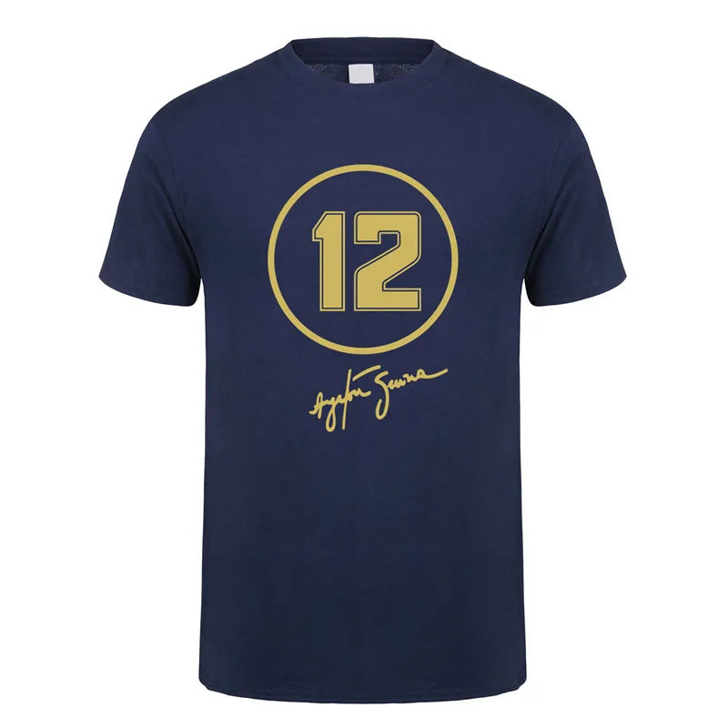 Novo herói ayrton senna t camisa masculina manga curta camisetas de algodão engraçado legal homem tshirt