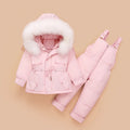 Crianças para baixo casaco jaqueta + macacão crianças da criança menina menino roupas para baixo 2 pçs roupa de inverno terno quente do bebê macacão conjuntos