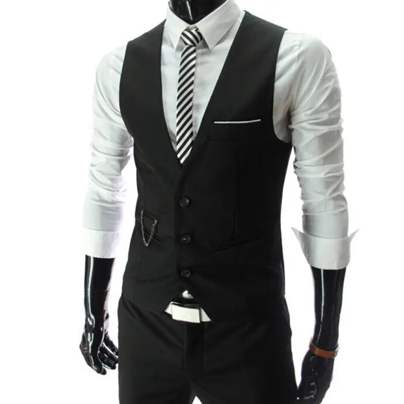 Colete Masculino Slim Fit 2026: Novo Lançamento, Colete Social Casual Sem Mangas para Homens, Jaqueta Formal de Negócios