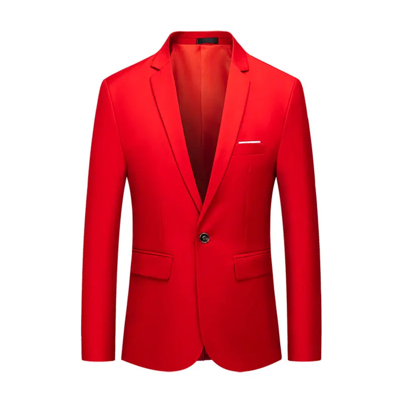 Alta qualidade cavalheiro masculino fino casual terno branco, marcas de tamanho grande negócios masculino fluxo casual de cor pura blazers masculino