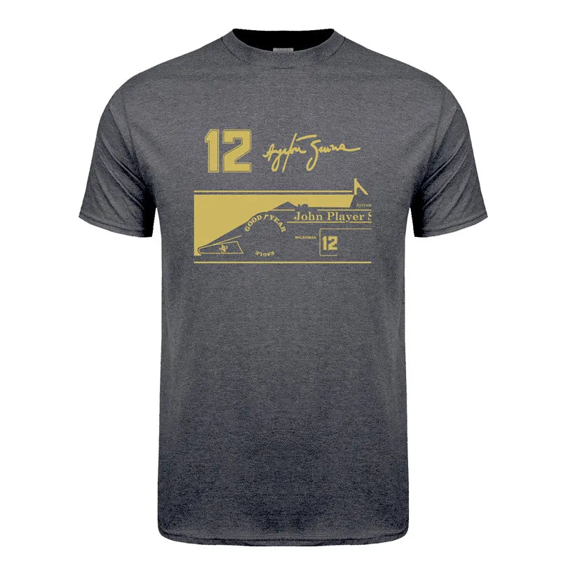 Novo herói ayrton senna t camisa masculina manga curta camisetas de algodão engraçado legal homem tshirt