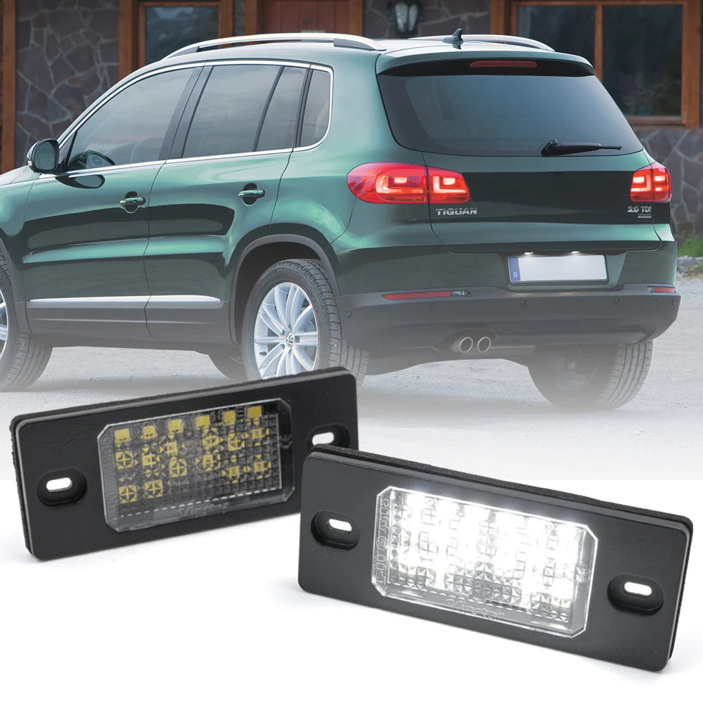 LED Número de matrícula Luz da placa, Lâmpadas da cauda para VW Tiguan 09-12 Golf 5 Touareg MK1 Passat B5.5 Porsche Cayenne 955 957 02-10, 2PCs