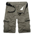 Calções de carga militar dos homens verão exército verde algodão shorts masculino solto multi-bolso shorts homme casual bermuda 40