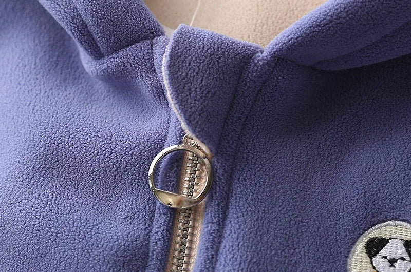 Colete polar com capuz, casaco de lã polar para crianças com zíper quente para bebês meninos meninas 2-10 anos de uso externo