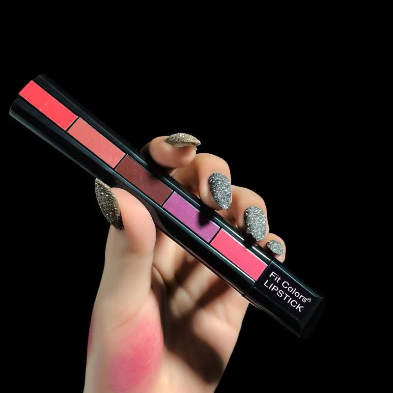 5 em 1 matte kit batom à prova dwaterproof água nude combinação lipgloss de longa duração veludo vermelho mostrar tez sexy batom matiz cosméticos