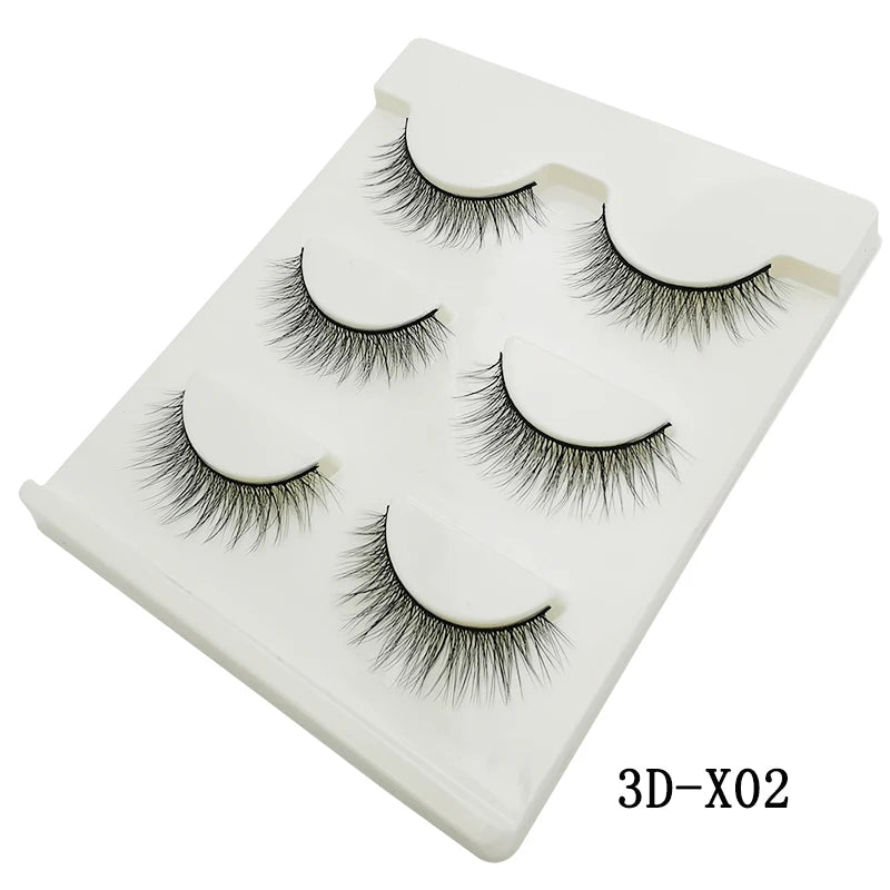 3 pares de cílios postiços naturais maquiagem grossa cílios de vison 3d reais extensão de cílios macios cílios postiços longos cílios de vison 3d