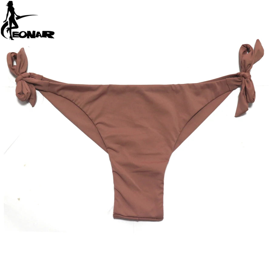 EONAR Biquíni 2025 Sólido Mulheres Maiô Brasileiro Corte Bottom Bikini Set Push Up Swimwear Femme Maiôs Esporte Beach Wear
