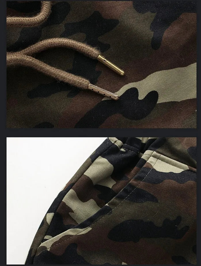 Calças Jogger Militares Camufladas Masculinas 2026 de Algodão Puro, Calças Harem Lápis Masculinas Confortáveis para Primavera e Outono, Calças Jogger Camufladas