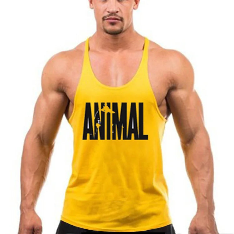 Camisa sem mangas masculina, camiseta de algodão para academia e musculação
