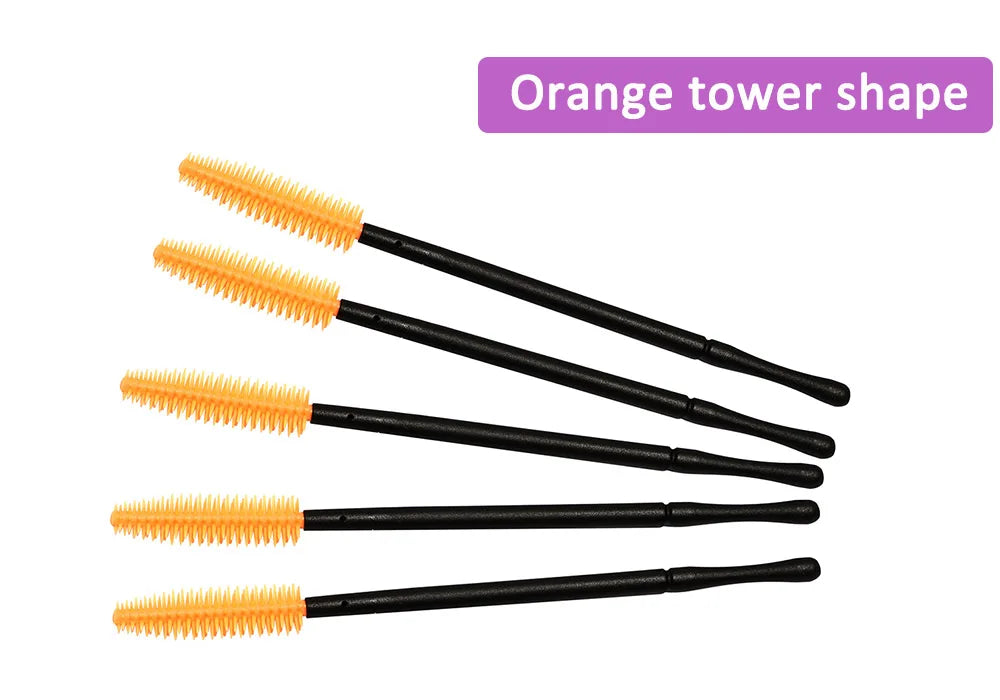 Fadvan 50 pcs/pack escovas de silicone ferramenta de cílios descartáveis pente rímel varinhas pincéis de maquiagem kit aplicador individual para o olho