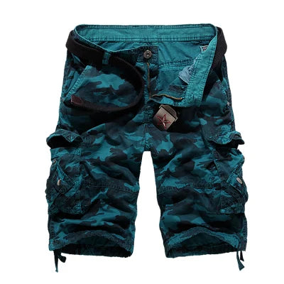 Camuflagem solta carga shorts masculino 2025 verão militar camo calças curtas homme carga shorts eua tamanho