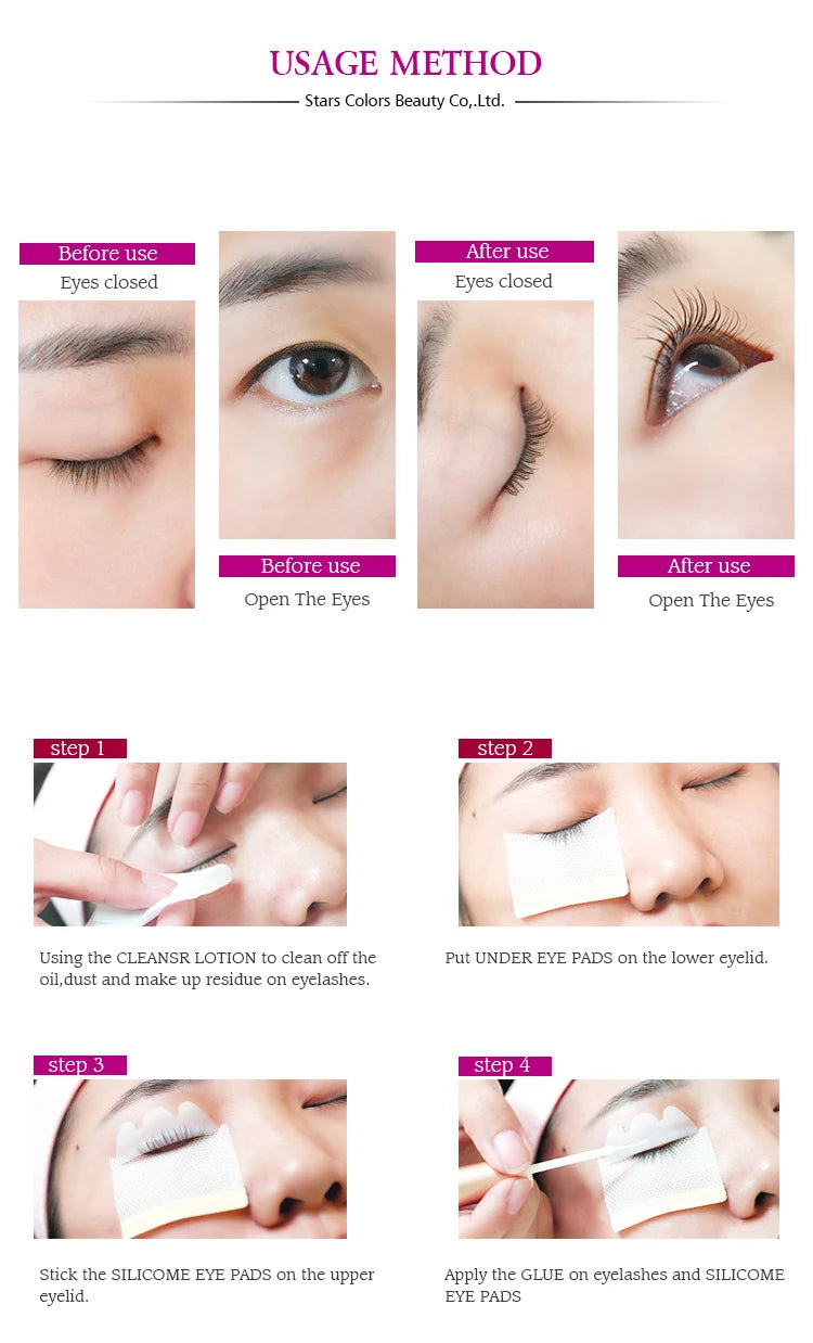 10 pares/lote iconsign lash lift loção saquinho rápida perm fixação loção cílios levantamento curvado cílios maquiagem ferramentas