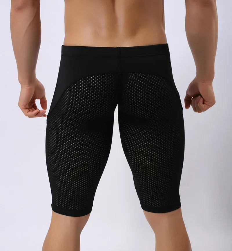 Pessoa corajosa estilo verão shorts de malha respirável masculino apertado praia shorts multifunções na altura do joelho board shorts beach wear