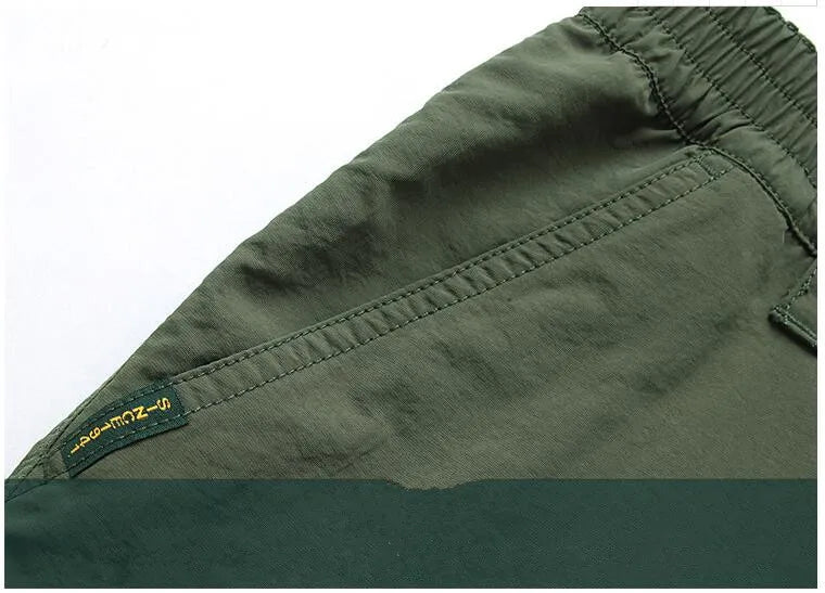 Calças de carga respirável impermeáveis masculinas, calças compridas masculinas, corredores de bolsos do exército, casual, verão, plus size, 4XL