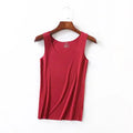 Camisetas Sem Costura de Alta Qualidade para Mulheres, Tops de Modal Macio, Camisetas Sem Mangas Brancas, Tops Sem Marcas