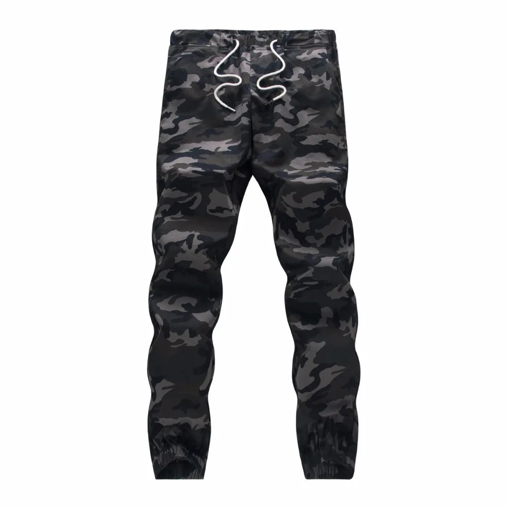 Algodão dos homens jogger outono lápis harem calças 2025 camuflagem calças militares soltas confortáveis calças de carga camo jogger