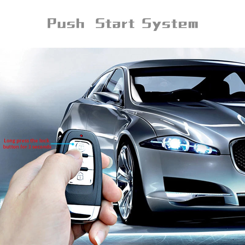 Carro automático um sistema de parada partida do motor com controle remoto carro pke keyless entrada sistema início tronco aberto para 12v suv autostart
